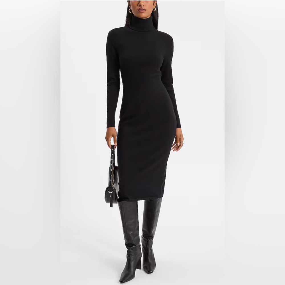Express Classic Black Long Sleeve Dress